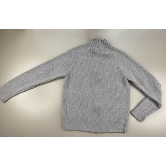 Vintage Y2K Calvin Klein Zip Up Sweater Mens M Gray 100% Cotton Mock Neck Ribbed - Picture 13 of 15